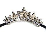 Crystal black  stars headband