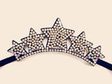 black  stars crystal headband