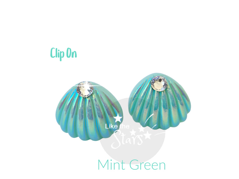 mermaid kid clip on earrings