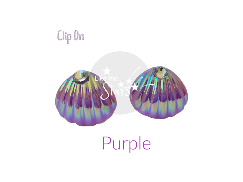 Clip On Mermaid Shell Earrings