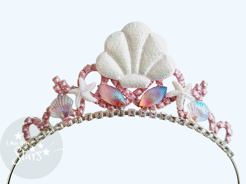 White and pink Mermaid Tiara crown