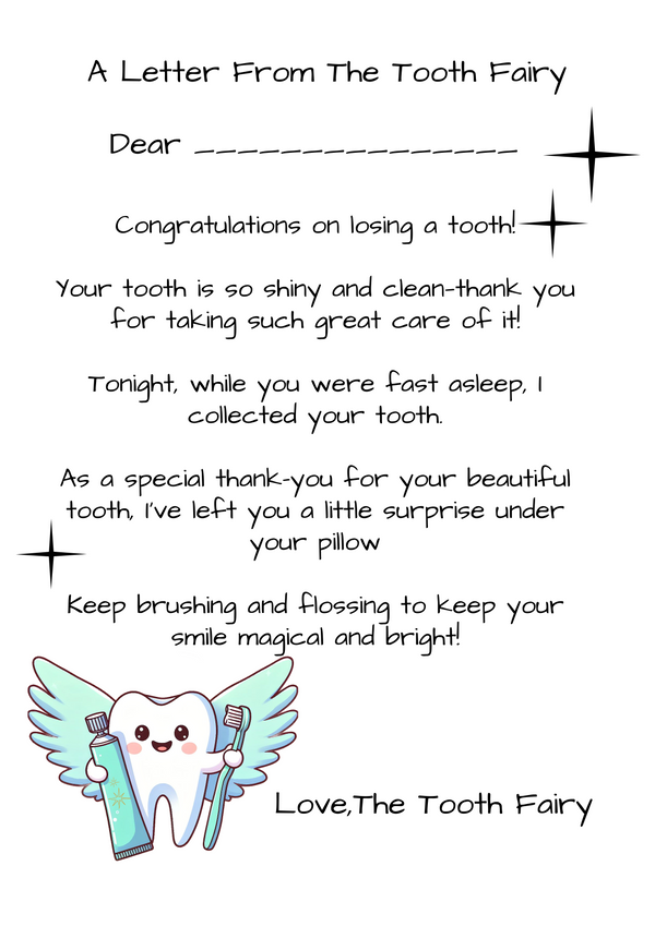 Tooth Fairy Letter For boys- Free Printable, Tooth fairy certificate, tooth fairy gift, tooth fairy free games 