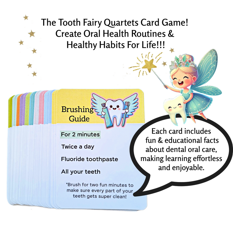 Dentist Recommended Kids Game, Dentist games, dental games for kids, The best teeth games for kids, dentist card board game, Educational Dental Game for Kids,  Game for dentist’s office waiting rooms, 
Tooth Fairy Gift for Kids,
Best Gifts for Kids Who Lost a Tooth,
Healthy Teeth Learning Game,
Oral Health Activities for Kids,
Tooth Fairy Quartets Card Game,
Fun Tooth Fairy Game for Kids,
Educational Dental Card Game,
Oral Hygiene Learning Cards,
Tooth Fairy Activity for Classrooms