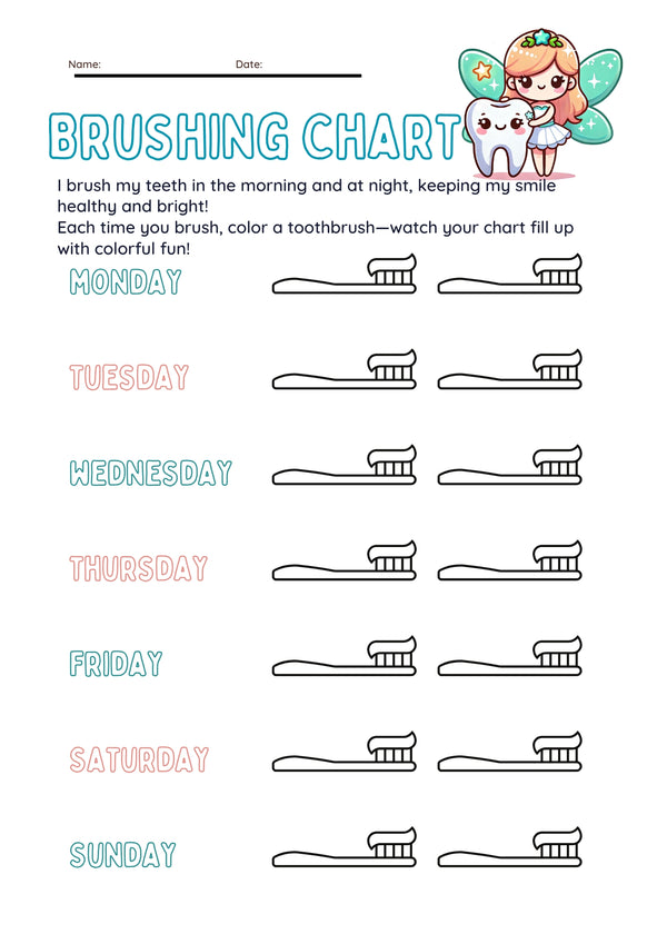 Tooth Brushing Chart Coloring Page,
Chart for Brushing Teeth,
teeth Brushing Tracker for Kids,
Interactive Brushing Chart,
Fun Dental Routine Coloring Page,
Brushing Teeth Game for Kids,
dentist coloring pages for kids,
dentist games for kids, printable dental game, Dentist Recommended Kids Game, Printable Tooth Brushing Chart for Kids,
Daily Brushing Tracker with Coloring Fun,
Free Tooth Brushing Reward Chart Printable,
Kids Brush Teeth and Color Chart,
Fun Way to Teach Kids to Brush Their Teeth
