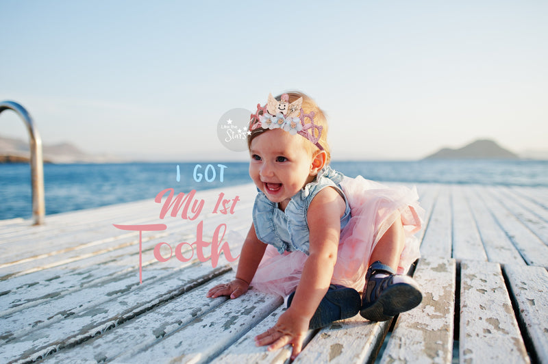 I Got My 1st Tooth Today , 1st Tooth Crown, baby first tooth photoshoot