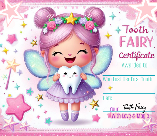 Free Personalized Cute Tooth Fairy Certificate Printable Great Gift for Losing First Tooth, Tooth Fairy Certificate, Tooth Fairy Gift, Magical Tooth Fairy Ideas, Customizable Tooth Fairy Certificate, Tooth Fairy Award for Kids, Tooth Fairy Award for Kids, Fun Tooth Fairy Printable