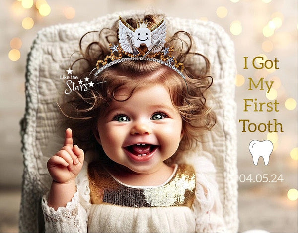 First Baby Tooth Photoshoot - Tooth Fairy Crown , i got my first tooth 