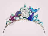 mermaid tail birthday age crown