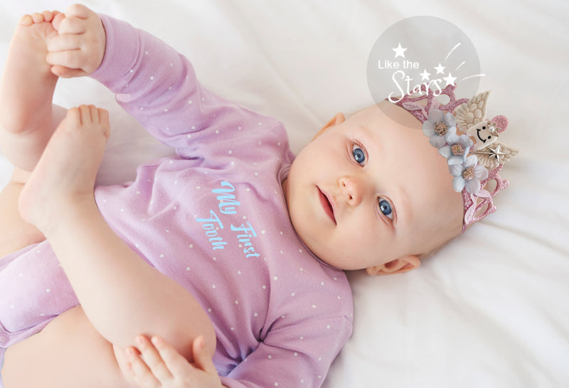 I Got My First Tooth Today , First Tooth Crown, baby first tooth photoshoot