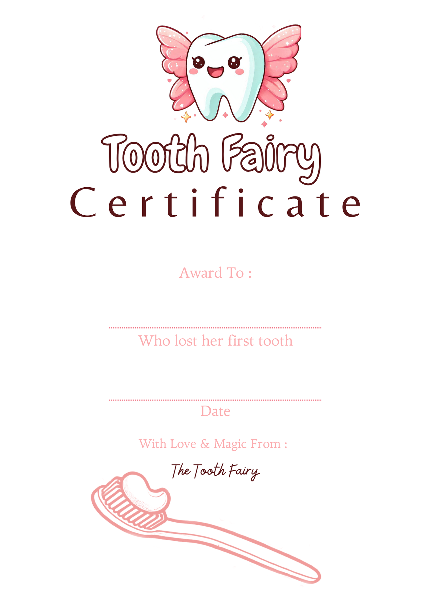 free-minimalist-tooth-fairy-certificate-for-girls-magical-tooth-fair-like-the-stars for Tooth Fairy Certificate Free Printable Free Minimalist Tooth Fairy Certificate For Girls – Magical Tooth Fair – Like The Stars for Tooth Fairy Certificate Free Printable