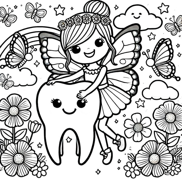 The best gift from the tooth fairy free coloring page, free printable for kids, tooth fairy gift ideas 