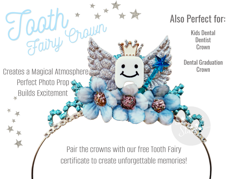 tooth fairy crown the best gift ideas for kids who lost a tooth, Unique Gifts for Dentists, dental Graduation gifts ,Crown for Dental Celebrations, i lost my first  tooth photoshoot,  i got my first tooth photoshoot, tooth fairy costume crown