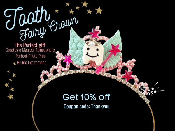 Tooth fairy gift for girls crown, free tooth fairy printable