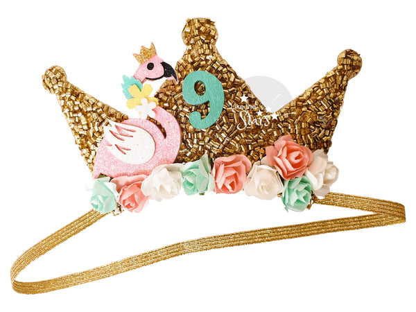 Flamingo Birthday Headband- Any Number