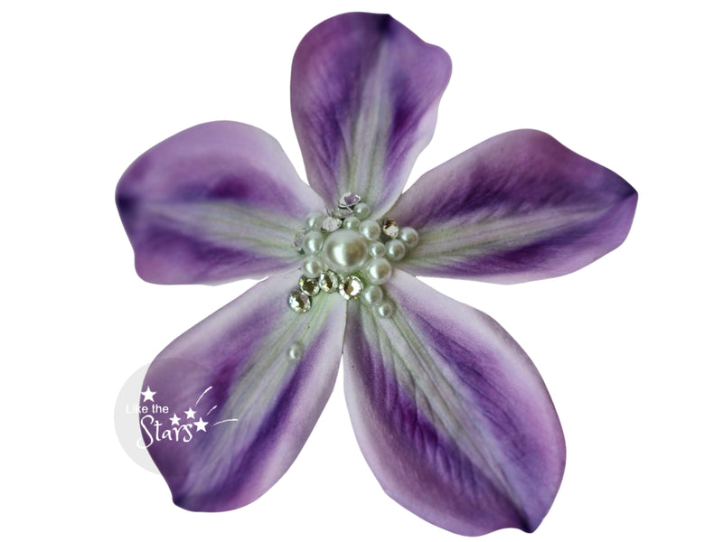 purple mermaid hair clip flower