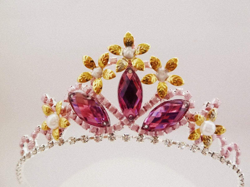 Pink Gold Flower Tiara