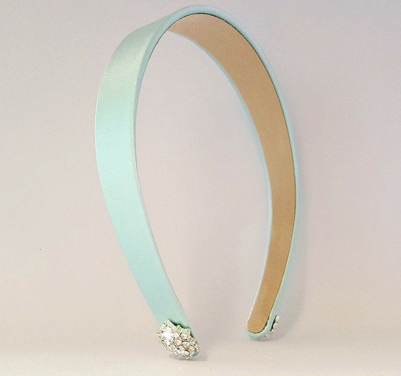 light blue satin headband