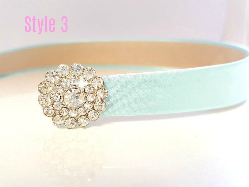 light blue satin headband