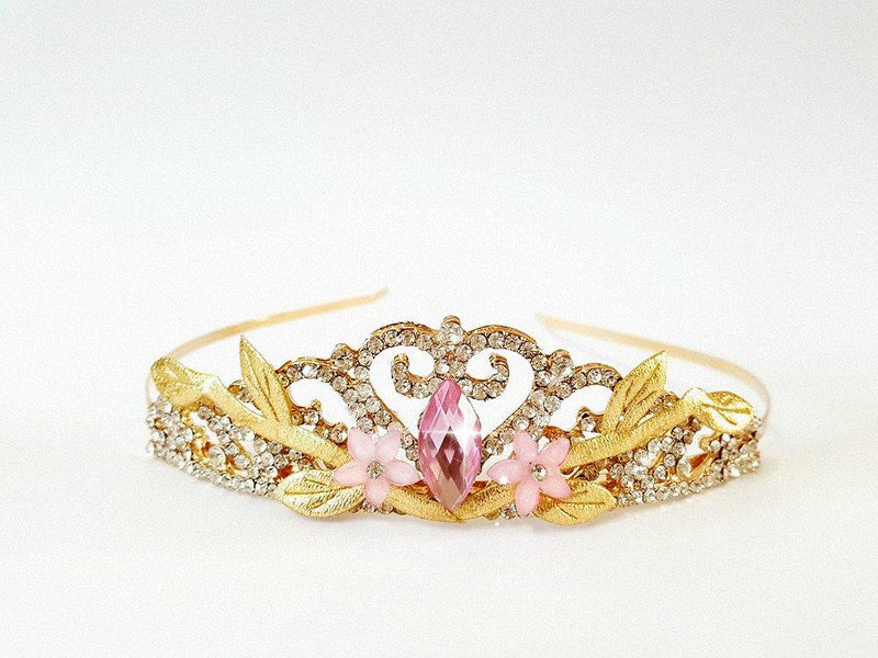 gold and pink crown